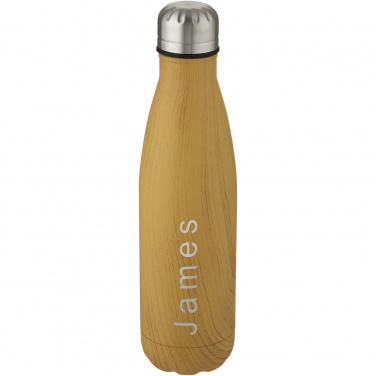 Logo trade promotional items image of: Cove 500 ml vacuum insulated stainless steel bottle with wood print